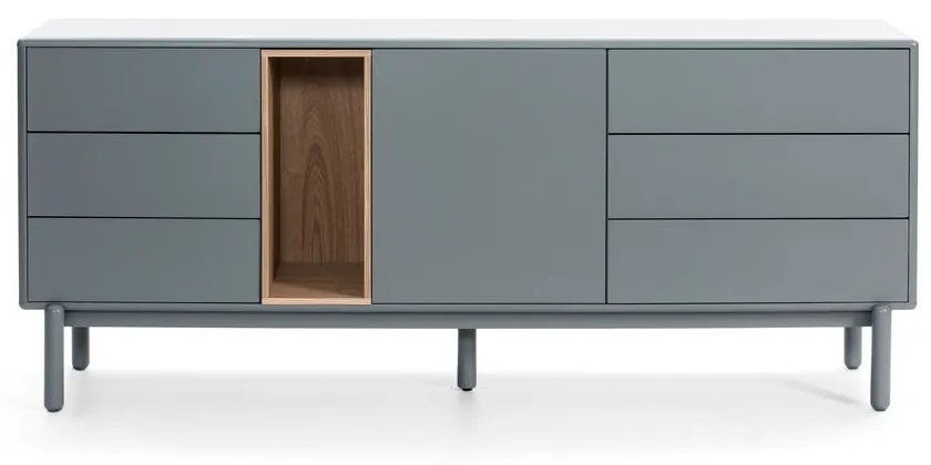 Cassettiera bassa blu-grigio 180x76 cm Corvo - Teulat