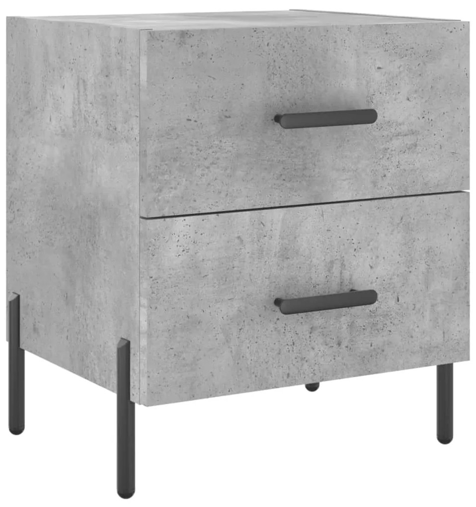 Comodini 2 pz grigio cemento 40x35x47,5 cm in legno multistrato