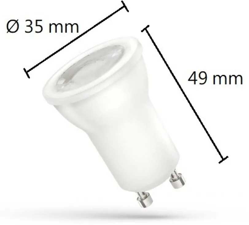 Faretto LED MR11 Ø35mm 4W - base GU10 Colore Bianco Caldo 3.000K