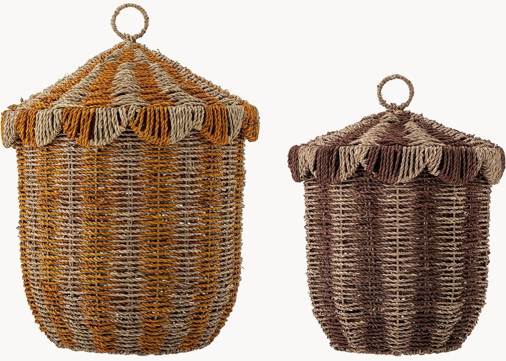 Set di 2 cestini portaoggetti in fibra naturale Cikkeline