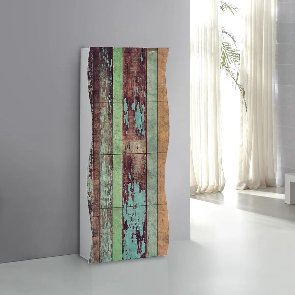 Scarpiera linea Mia 4 ante con serigrafia wood