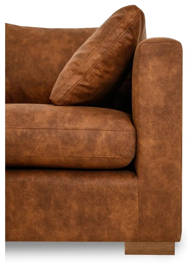 Divano angolare in similpelle marrone cognac (angolo sinistro) Hamburg - Scandic