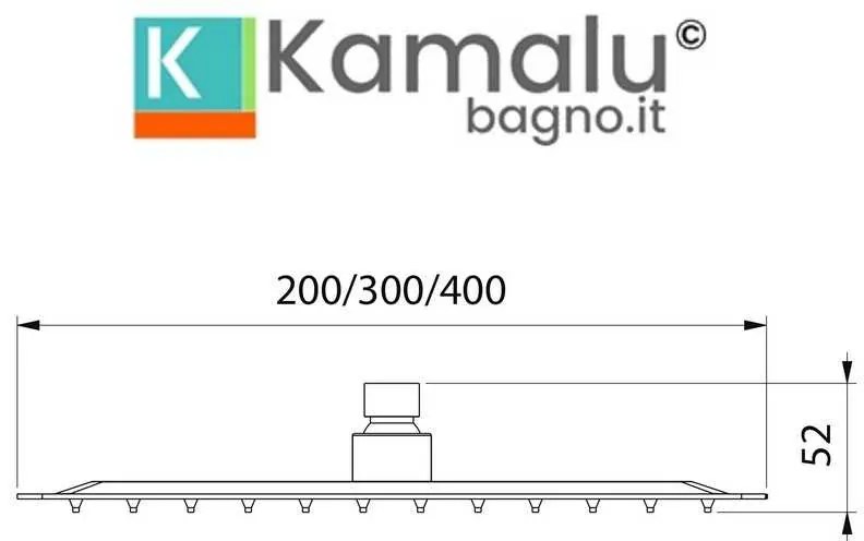 Kamalu - soffione doccia in acciaio 40x40 cm design quadrato ultraslim | sd40