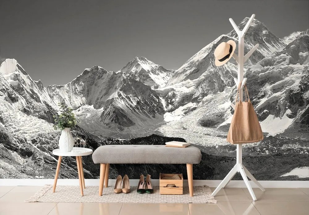 Carta da parati – Montagne innevate in bianco e nero