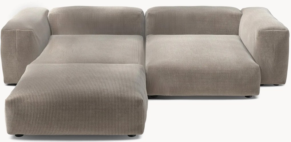 Divano angolare componibile 3 posti in velluto a coste Vetsak