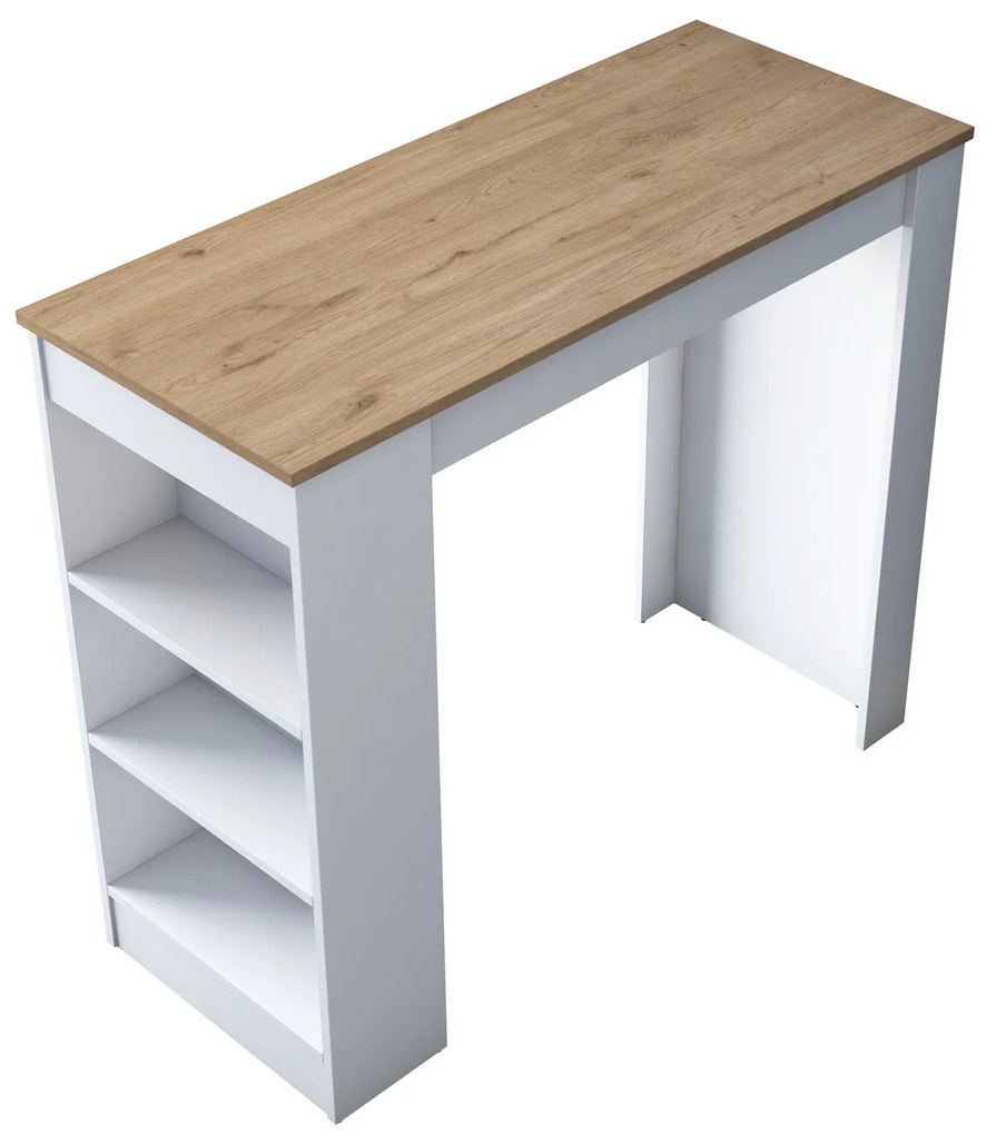 Bancone bar 120x50x100 cm bianco effetto legno