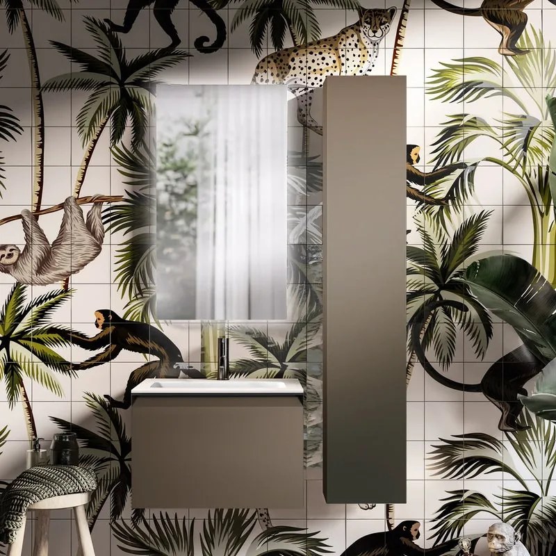 Mobile da bagno sospeso sotto lavabo L 59.5 x H 40 x P 45.5 cm giallo, 3 cassetti Fusion