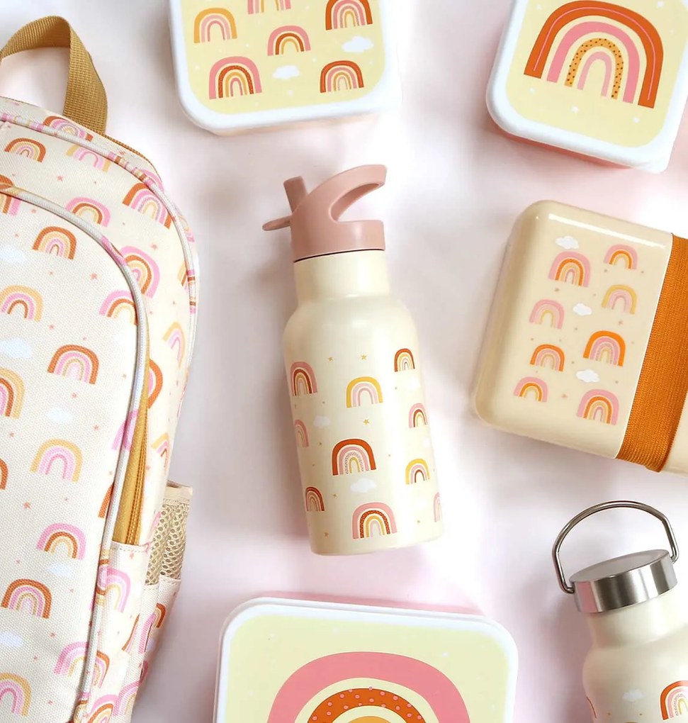 A Little Lovely Company - borraccia in acciaio inox, 350 ml - arcobaleno