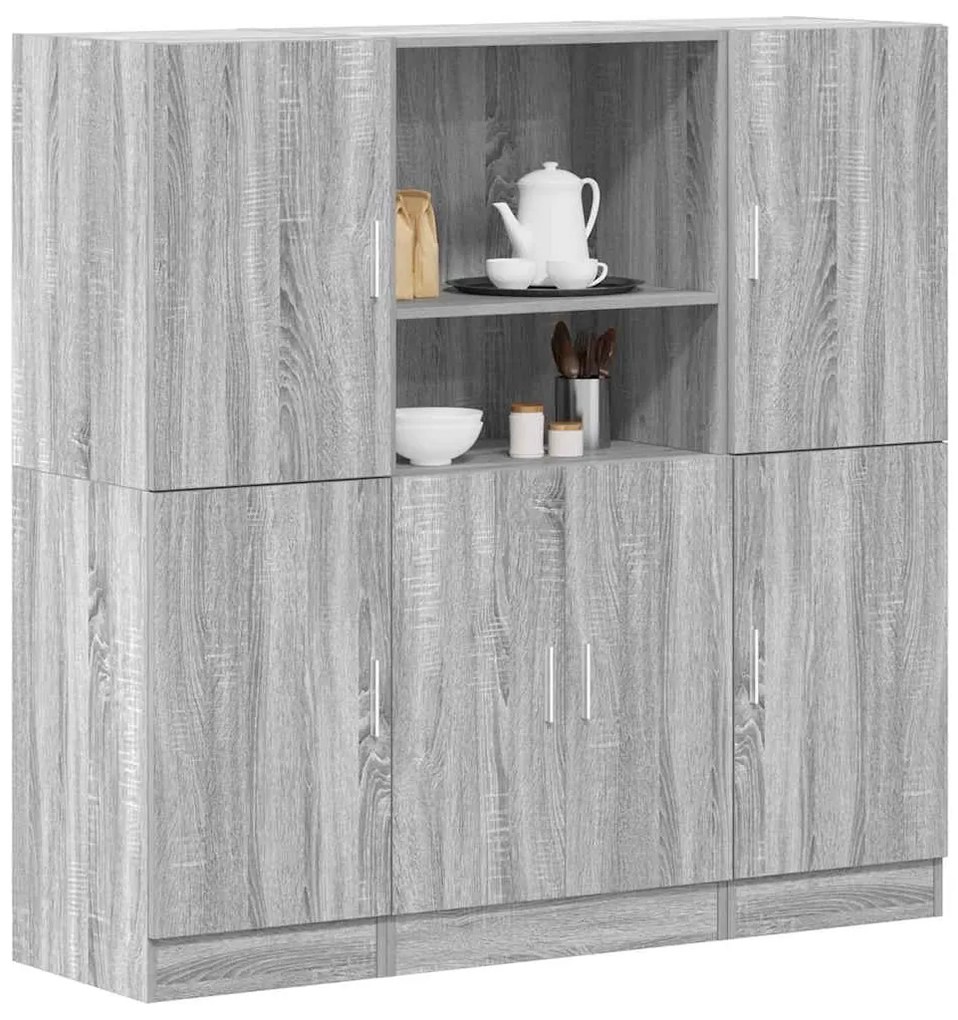 Set Di Mobili Da Cucina 3 Pz Grigio Sonoma İn Truciolato /
