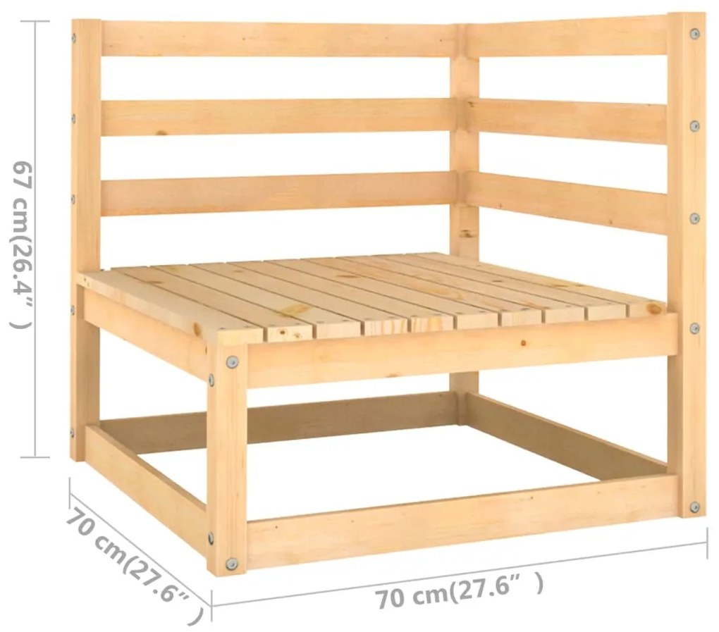 Set Divani da Giardino 3 pz con Cuscini Legno Massello di Pino