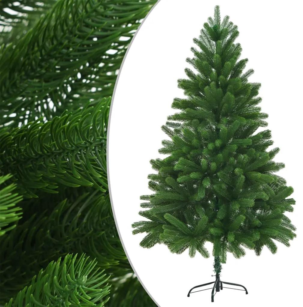 Albero di Natale Preilluminato con Palline Verde 210 cm