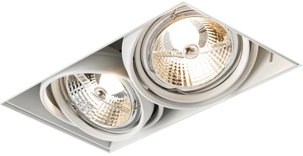 Set di 6 faretti da incasso bianchi GU10 70mm 2-luci senza cornice - Oneon