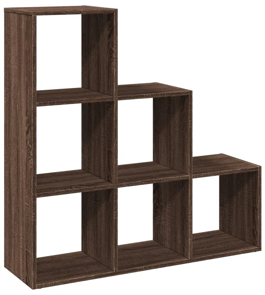 Libreria divisorio 3ripiani rovere marrone 99x29x99 truciolato