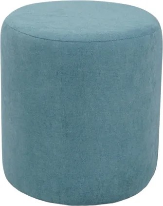 Pouf Tondo Dante D 40 cm in Tessuto Antimacchia Turchese