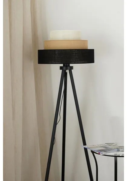 Brilagi - Lampada da terra ASPEN LUNETA 1xE27/15W/230V nero/beige/crema