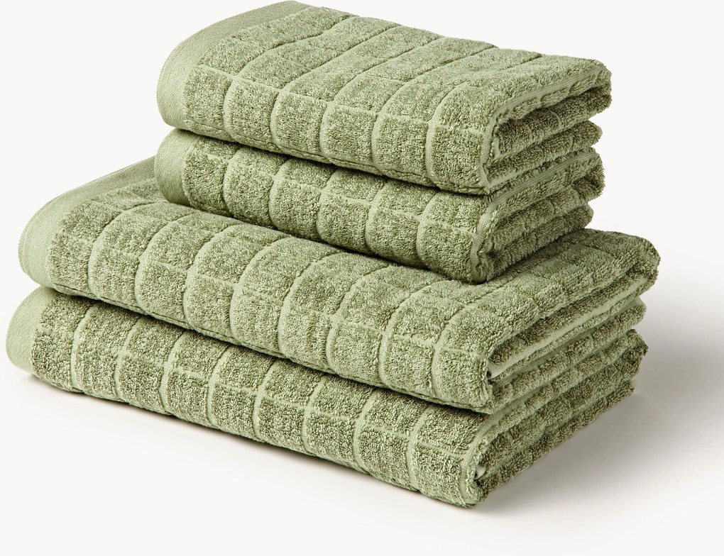 Set di asciugamani in cotone-lino Edita, varie misure