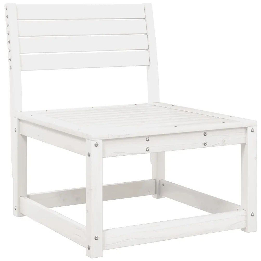 Set Salotto da Giardino 4 pz Bianco in Legno Massello di Pino