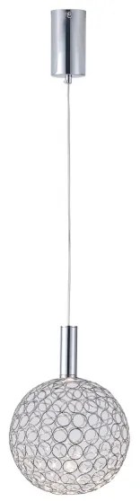 Lampadario LED a sospensione con filo PERFORATO LED/6,3W/230V 3000K cromo lucido diametro 20 cm