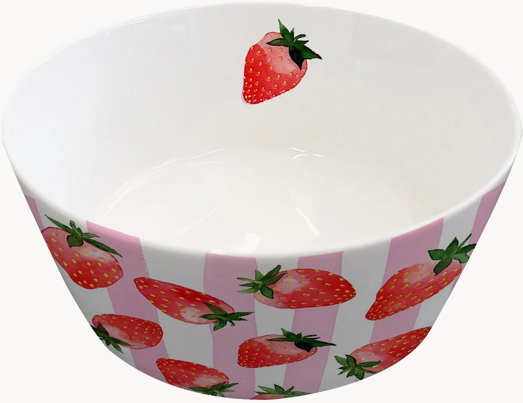 Ciotola piccola in New Bone China Strawberry & Stripes