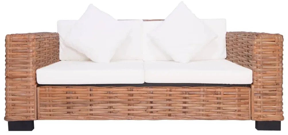 Set di divani con cuscini 2 pz in rattan naturale