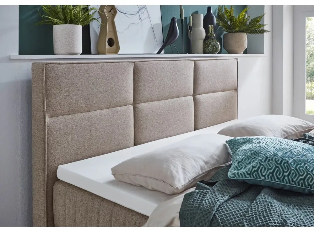 Letto boxspring beige con contenitore 180x200 cm Tambo - Meise Möbel