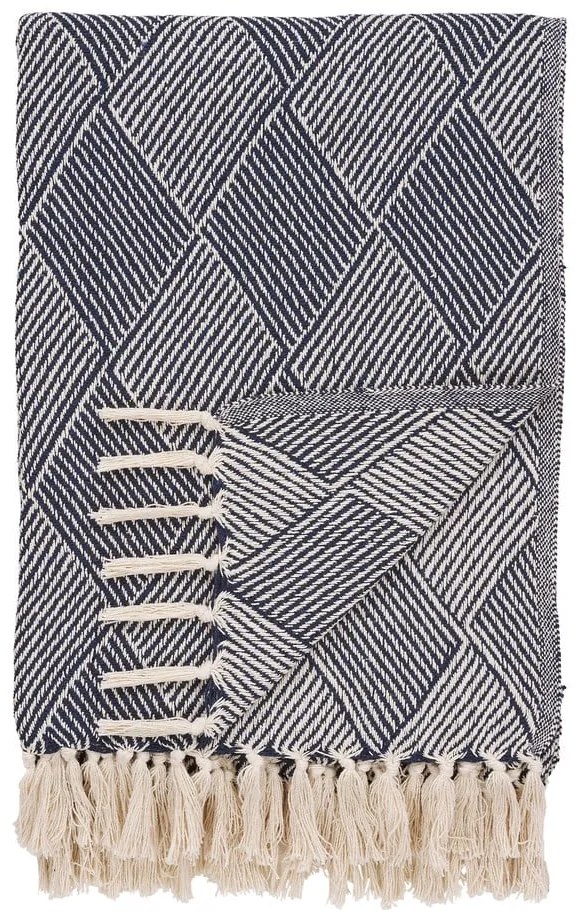 Coperta blu in cotone riciclato 130x180 cm Izmir – House Nordic