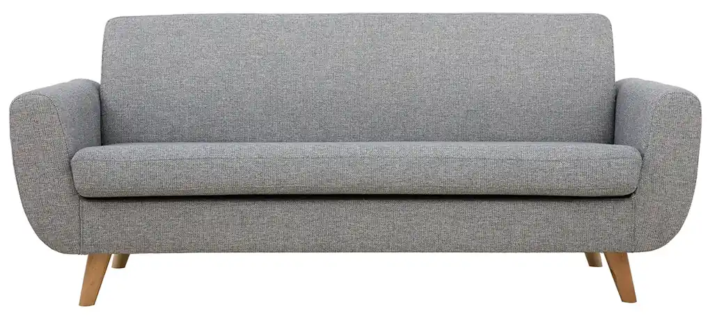 Divano letto 3 posti con poggiatesta regolabili e materasso 18 cm grigio  chiaro GOYA - Miliboo