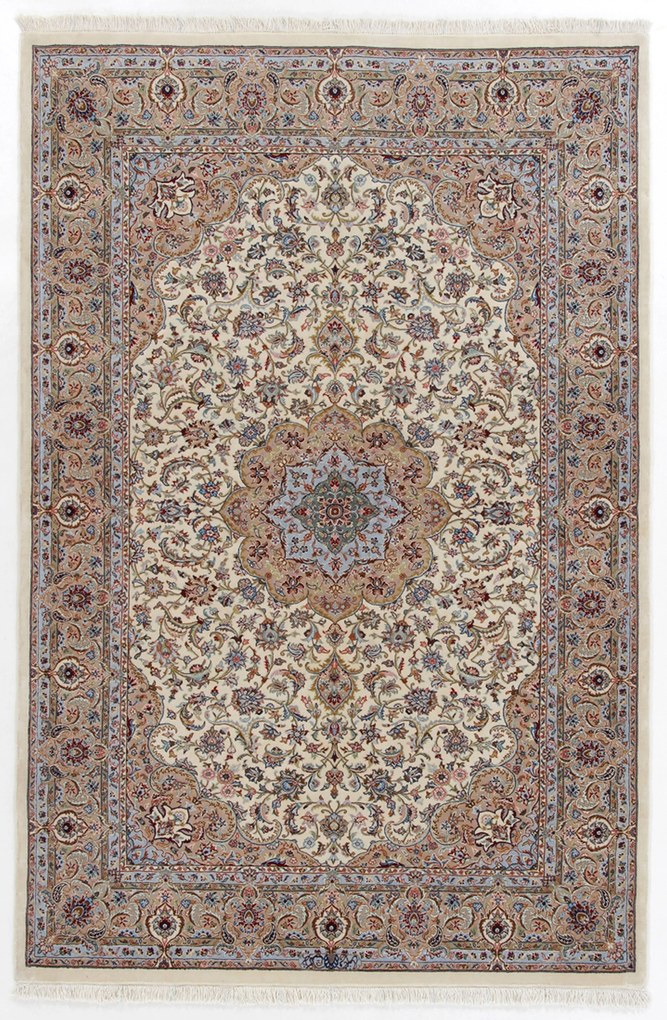 Isfahan Tappeto 190 x 120 (Iran) Annodato A Mano