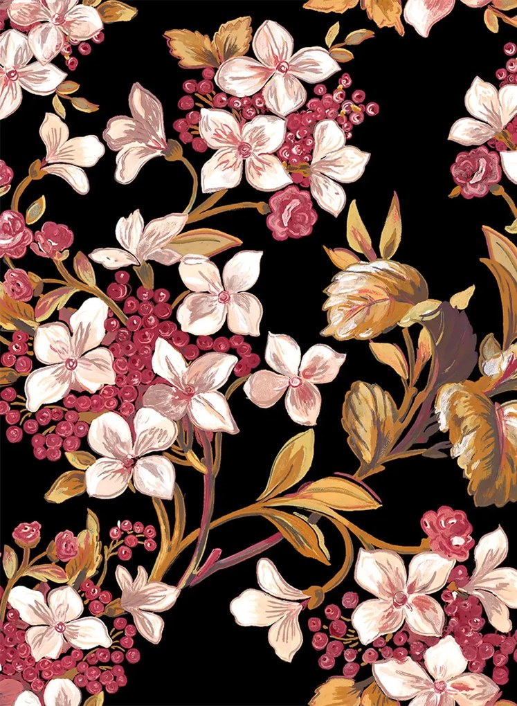 Coordonne Carta da parati Flowery - Black