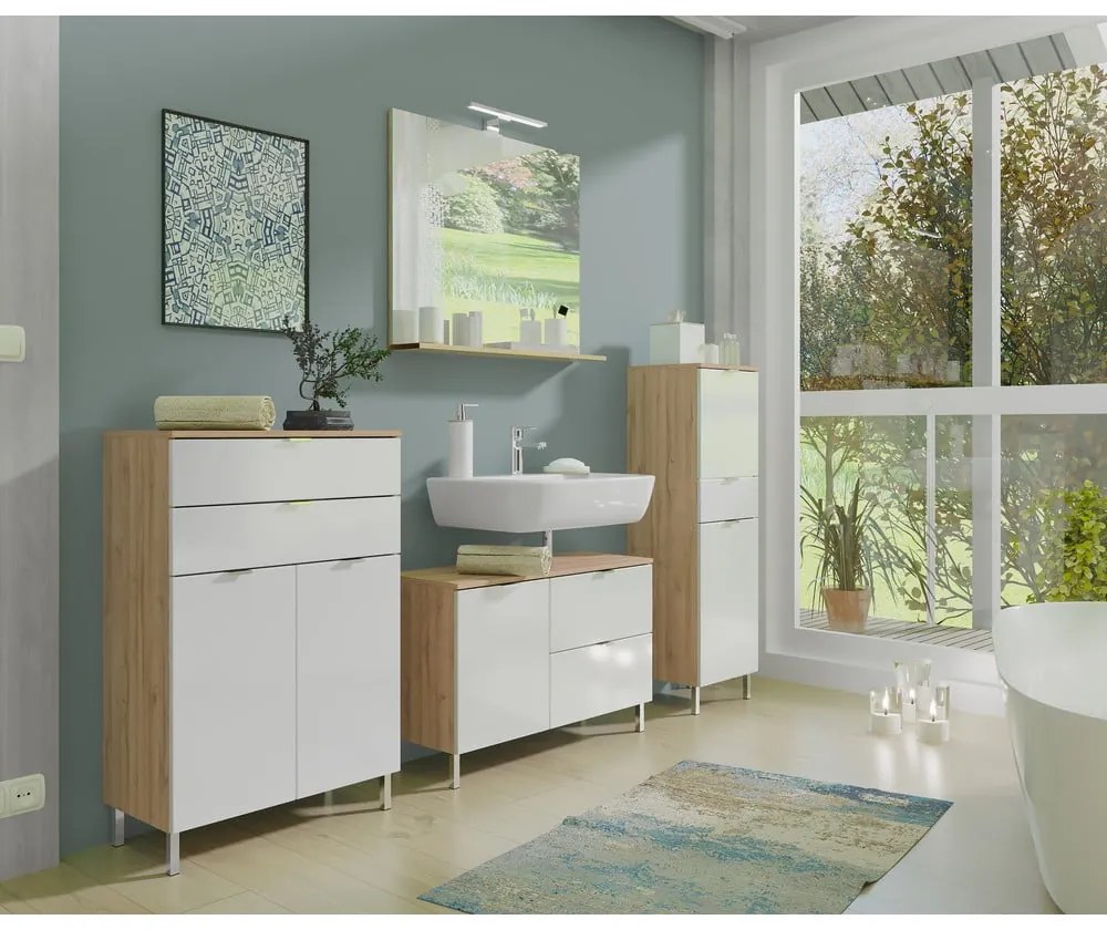 Mobile bianco sotto il lavabo in rovere 60x56 cm Mauresa - Germania