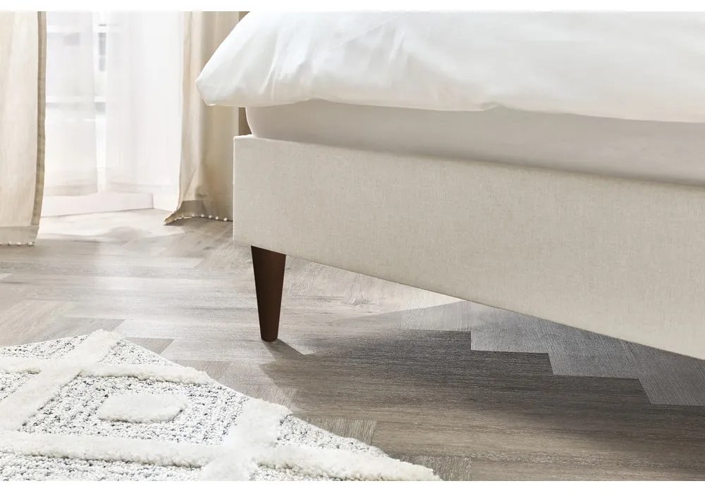 Letto matrimoniale imbottito beige con griglia 160x200 cm Sary - Bobochic Paris