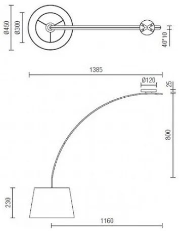 Redo 02-382 - Applique SWAP 1xE27/42W/230V grigio