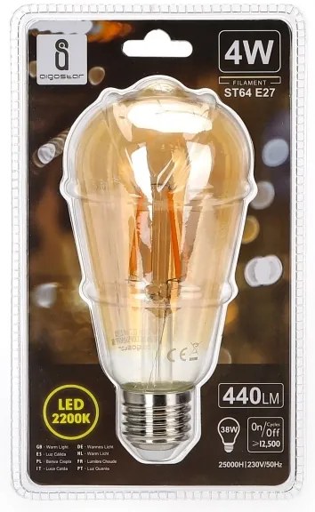 Lampadina LED ST64 E27/4W/230V 2200K - Aigostar