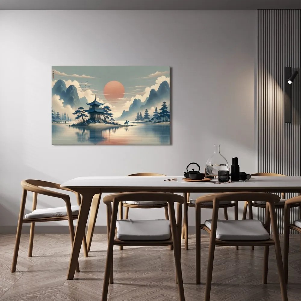 Quadro su tela – Tempio giapponese e lago