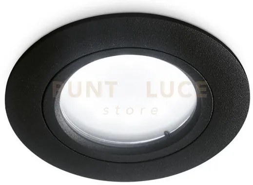 Gfa311- faretto tondo d.7,8cm 1 luce attacco gu10 nero ip44 da incasso