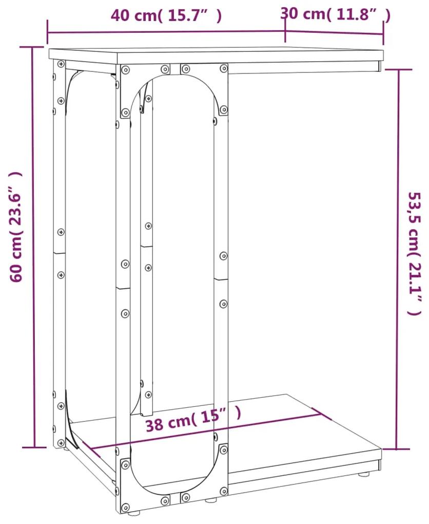 Tavolino Rovere Sonoma 40x30x60 cm in Legno Multistrato