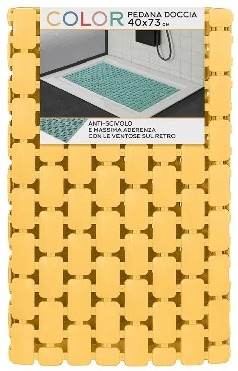 Tappetino antiscivolo doccia giallo 40x73 cm in plastica Spring