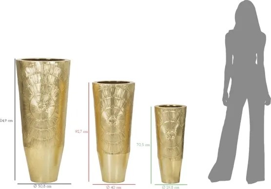 Porta Vasi Goldely Tris Cm Ø 50,8X114,9-40X92,7-29,8X70,5