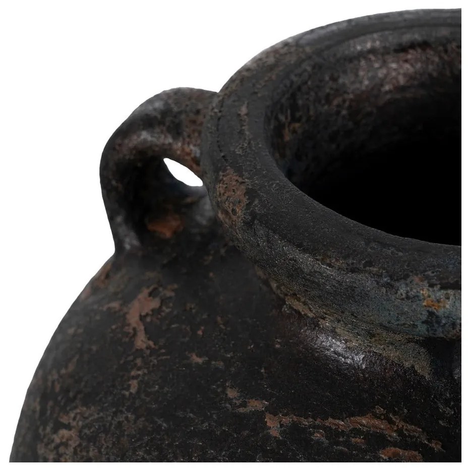 Vaso marrone scuro in terracotta alto (altezza totale 60 cm) Artem – Ixia