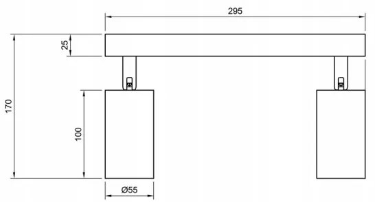 Faretto 2xGU10/35W/230V nero