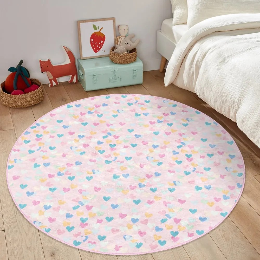 Tappeto rosa per bambini ø 80 cm Comfort - Mila Home