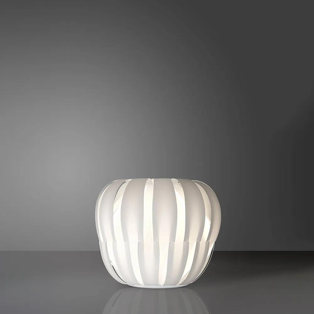 Lampada Da Tavolo Moderna 1 Luce Queen In Polilux Bianco D42 Made In Italy
