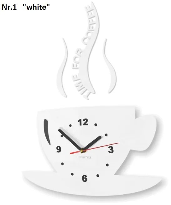 Orologio da parete È l'ora del caffè Bianco