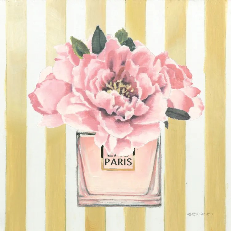 Salvadori Arte tela stile tropicale dipinta a mano "Forever fashion perfum" mis 50 x 50