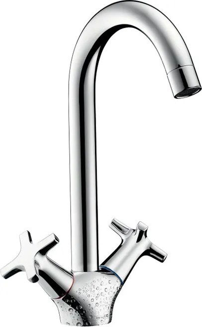 Rubinetto da cucina fisso a collo di cigno MySport argento cromato lucido HANSGROHE