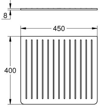 GROHE 40871K00 - Piano di sgocciolamento 450 x 400 mm ceramica/nera