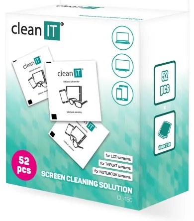 CLEAN IT CL-150 - Salviette umidificate per la pulizia singola 52 pz.