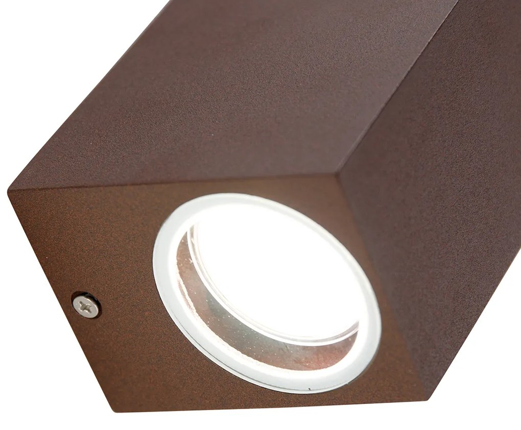Applique da parete industriale marrone ruggine 2 luci IP44 - Baleno