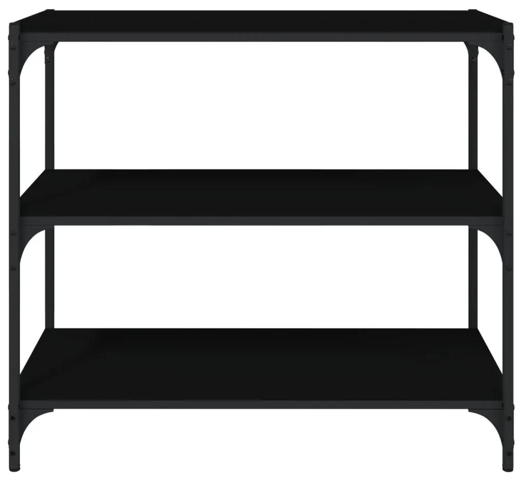 Mobile porta libri nero 80x33x70,5 cm legno multistrato acciaio