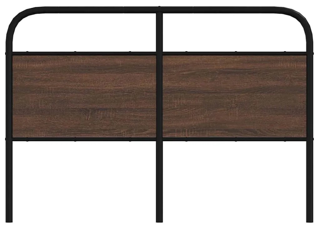 Testiera rovere marrone 140 cm in acciaio e truciolato